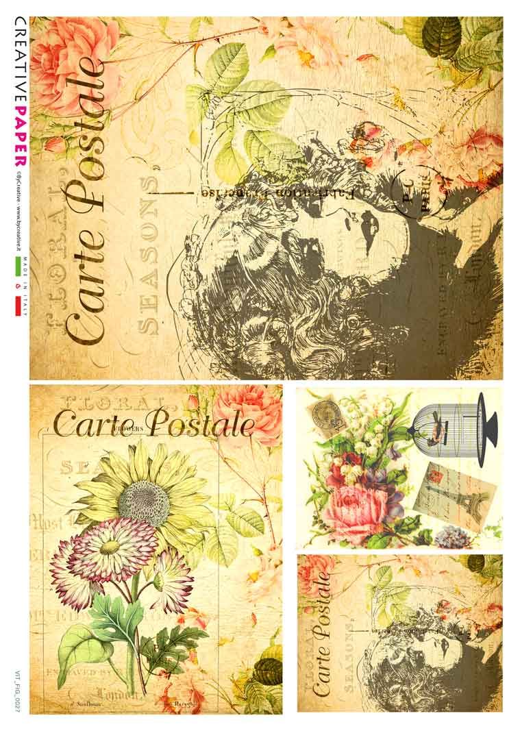 Antique Postcards Rice Papers Collection