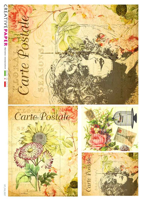 Antique Postcards Rice Papers Collection